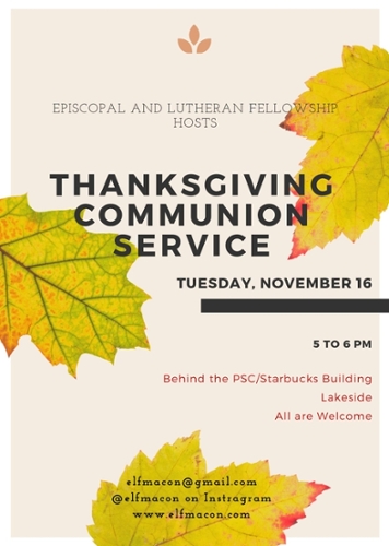 Thanksgiving Communion flyer.